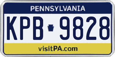 PA license plate KPB9828