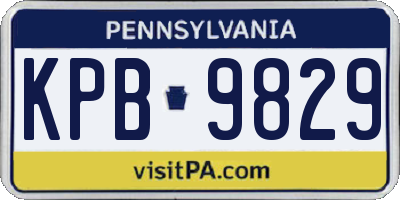 PA license plate KPB9829