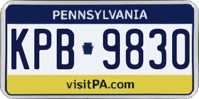 PA license plate KPB9830