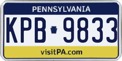 PA license plate KPB9833