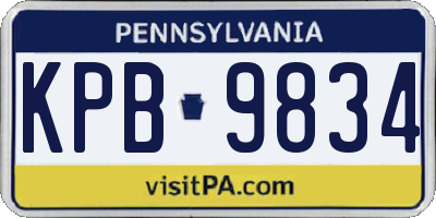 PA license plate KPB9834