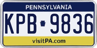 PA license plate KPB9836