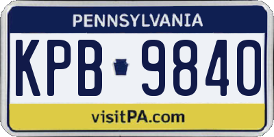 PA license plate KPB9840