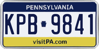 PA license plate KPB9841