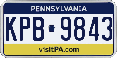 PA license plate KPB9843
