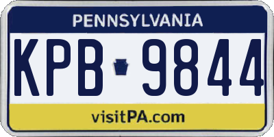 PA license plate KPB9844