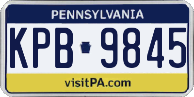 PA license plate KPB9845