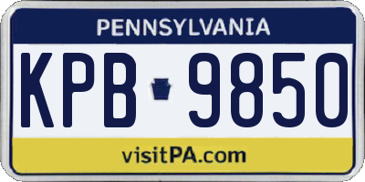 PA license plate KPB9850