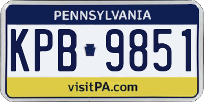 PA license plate KPB9851