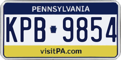 PA license plate KPB9854