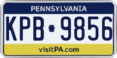 PA license plate KPB9856