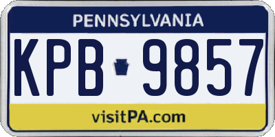 PA license plate KPB9857