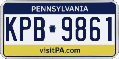 PA license plate KPB9861