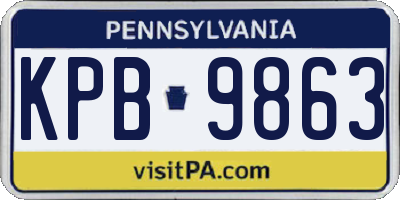 PA license plate KPB9863