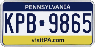 PA license plate KPB9865
