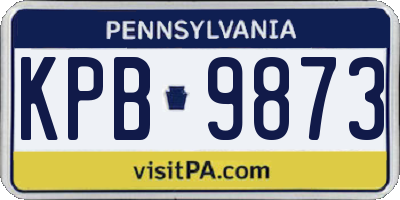 PA license plate KPB9873