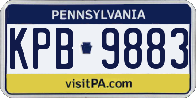 PA license plate KPB9883