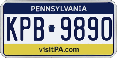 PA license plate KPB9890