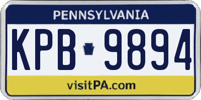PA license plate KPB9894