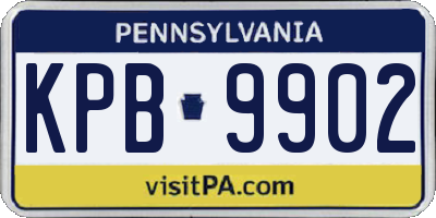 PA license plate KPB9902