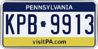 PA license plate KPB9913