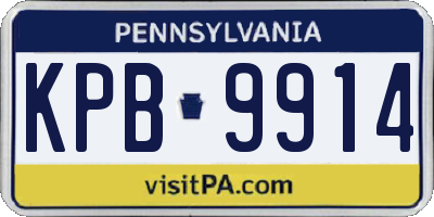 PA license plate KPB9914