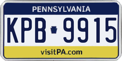 PA license plate KPB9915