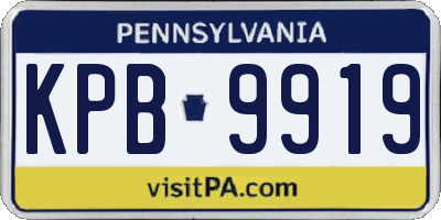 PA license plate KPB9919