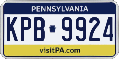 PA license plate KPB9924