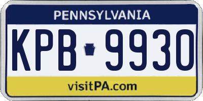 PA license plate KPB9930