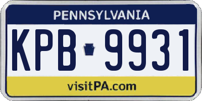 PA license plate KPB9931