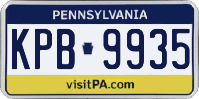 PA license plate KPB9935