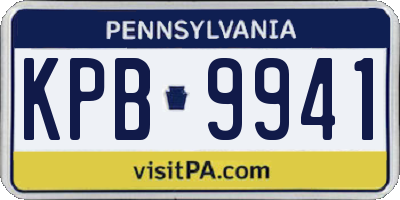 PA license plate KPB9941