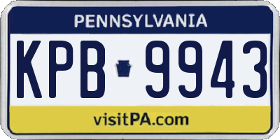 PA license plate KPB9943