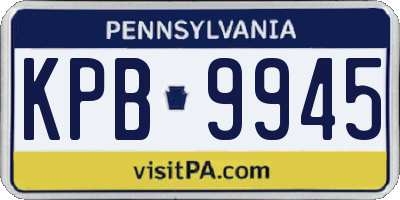 PA license plate KPB9945