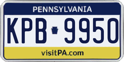 PA license plate KPB9950