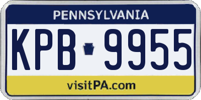 PA license plate KPB9955