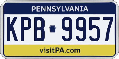 PA license plate KPB9957