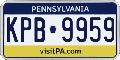 PA license plate KPB9959