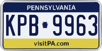 PA license plate KPB9963
