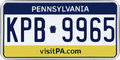 PA license plate KPB9965