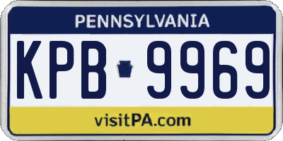 PA license plate KPB9969