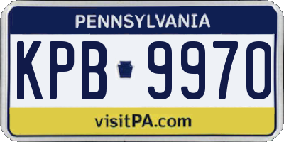 PA license plate KPB9970