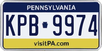 PA license plate KPB9974
