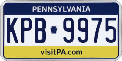 PA license plate KPB9975