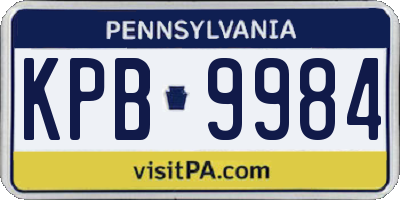 PA license plate KPB9984