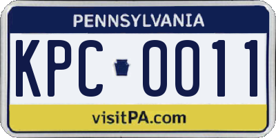 PA license plate KPC0011