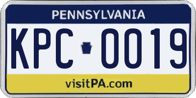 PA license plate KPC0019