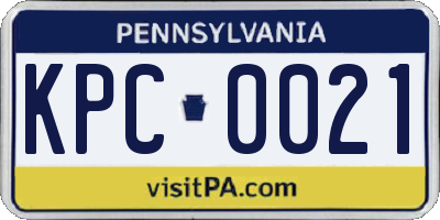 PA license plate KPC0021