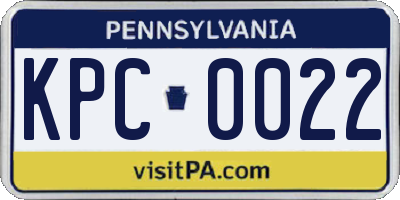 PA license plate KPC0022